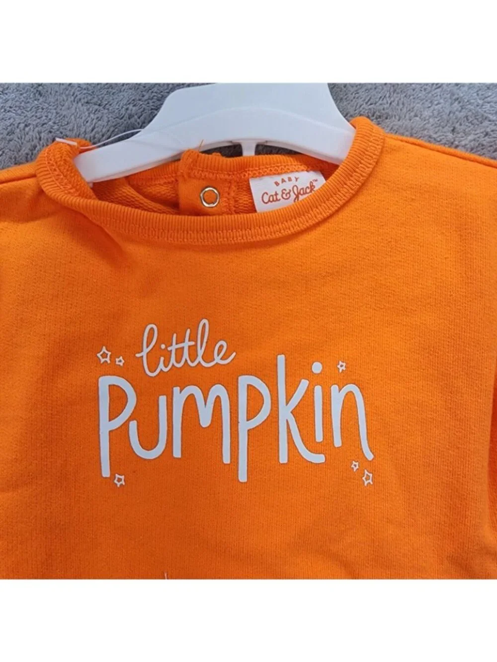 Baby Girl Cat & Jack Little Pumpkin Sweatshirt & Legging Set Halloween 0-3M